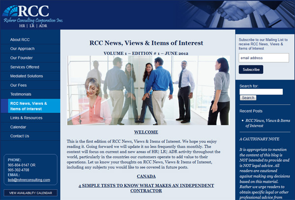 RCC News, Views & Items of Interest